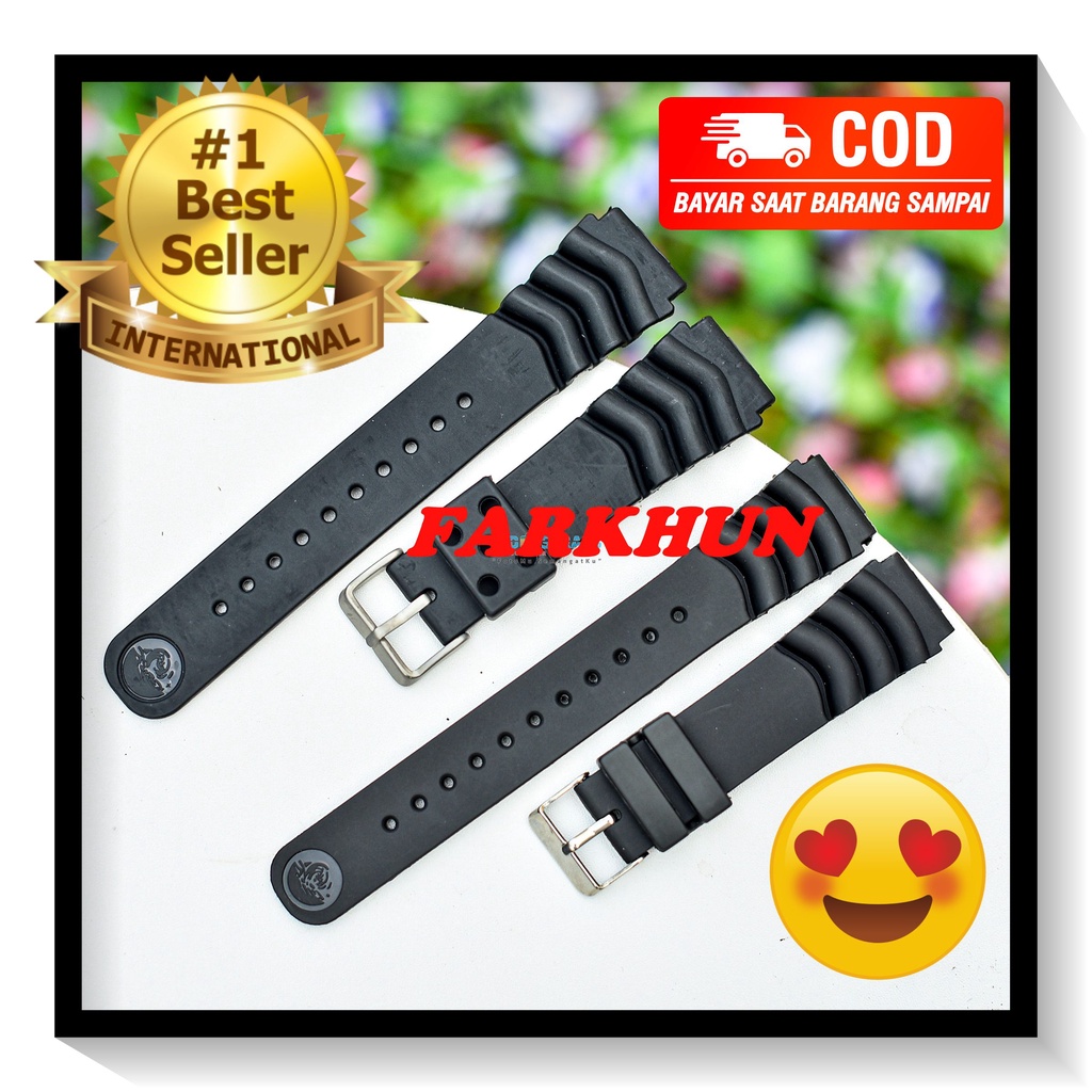Hitam Best SEIKO DIVERS RUBBER STRAP 20MM 22MM BAND BLACK KALEP WATCH STRAP BLACK RUBBER WATCH 20 22