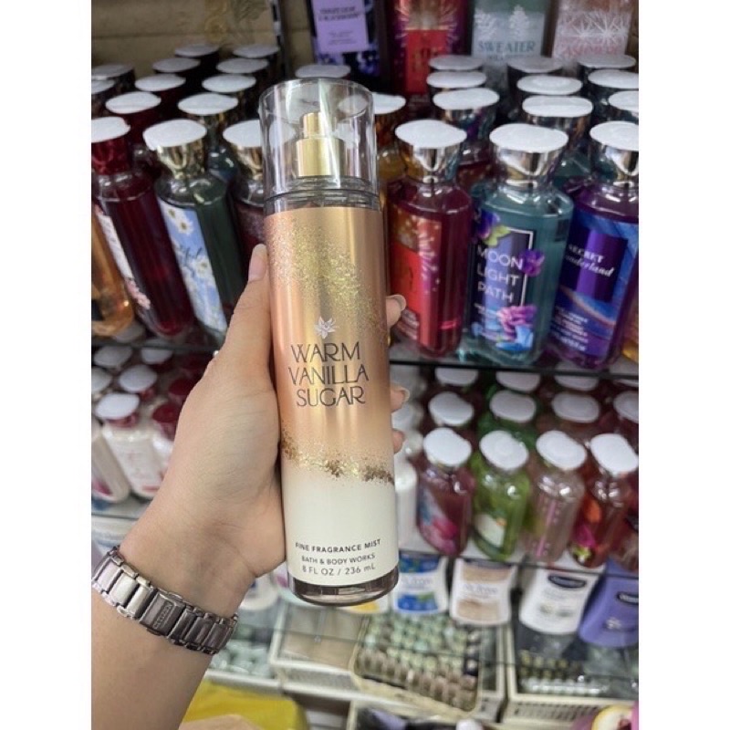 Bath & Body Works Body spray and fragrance mist warm vanilla sugar 236ml. ของแท้