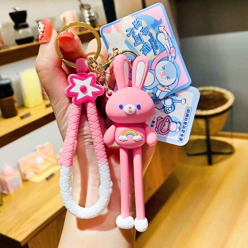 🐰พวงกุญแจ YS105 กระต่ายน่ารัก ขายาว สีรุ้ง ยืดหยุ่น เหมาะกับของขวัญ ห้อยกระเป๋า/ห้อยกุญแจ 🐰พร้อมส่ง🐰