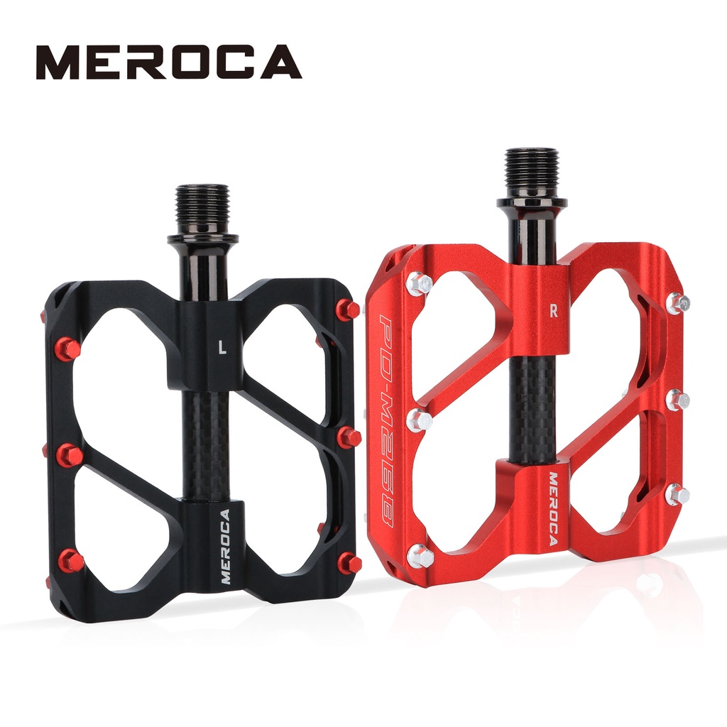 MEROCA แบริ่งปิดผนึกแป้นเหยียบจักรยานเสือภูเขา3น้ำหนักเบาเป็นพิเศษ MTB คาร์บอนจักรยานเสือหมอบบันไดจักรยานพับได้ที่เหยียบอลูมิเนียม