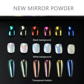 ✧ Ready Stcok 6สี Liquid Nail Magic Mirror Powder Titanium Powder Sequins Glitter กระจายสีง่ายเครื่องประดับตกแต่งเล็บยาวนานสูง