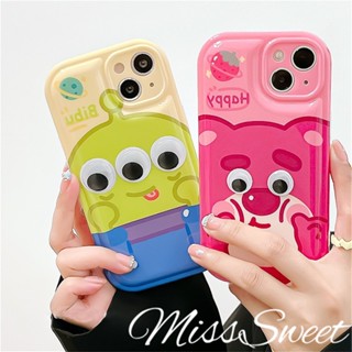 เคสโทรศัพท์มือถือ ลาย Strawberry Bear Three Eyed Monster สําหรับ iPhone 14 13 12 11 Pro Max X XR Xs Max 8 7 6 6s Plus SE 2020