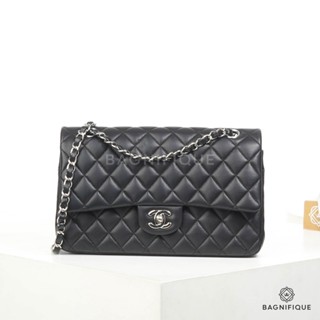 CHANEL CLASSIC 10 BLACK LAMB SHW