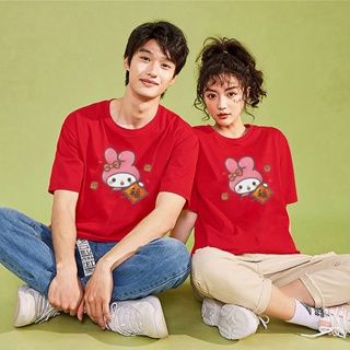 Cny Melody Print Casual Couples T Shirt Men Women  O-Neck Tee Tops Shirt New Year Clothes