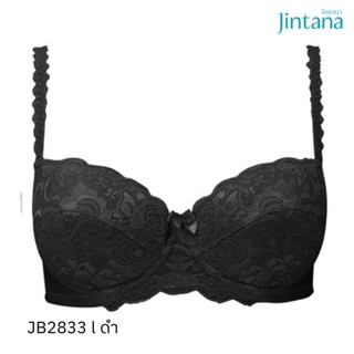 Jintana เสื้อชั้นใน (เสริมโครง)รุ่น Basic Bra รหัส JB2833 สีดำ