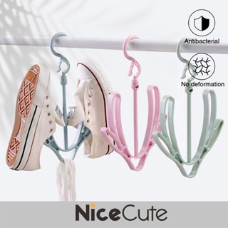 Nice Cute ♔ไม้แขวน ที่ตากรองเท้า หัวเกี่ยวหมุนได้ 360องศา สีพาสเทล สินค้าพร้อมส่ง♔