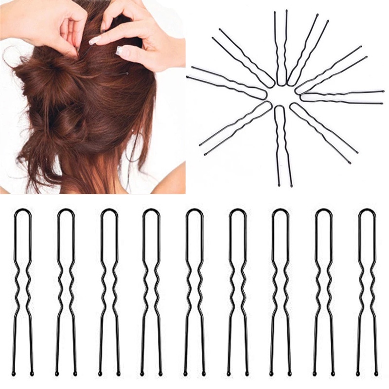 กิ๊บติดผมโลหะ รูปตัว U 6 ซม. สีดํา เครื่องประดับ สําหรับเจ้าสาว ร้านทําผม