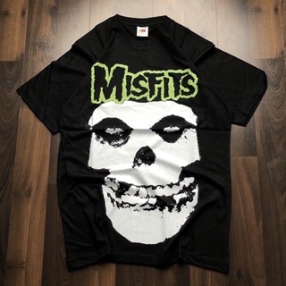 Misfits เสื้อยืดลําลอง แขนสั้น พิมพ์ลายวงร็อคดนตรี พรีเมี่ยม สําหรับสตรี