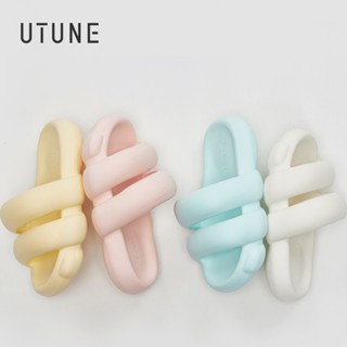 Utune รองเท้าแตะ EVA พื้นหนา พื้นนิ่ม กันลื่น สีพื้น แฟชั่นสําหรับผู้หญิง