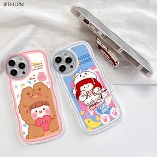 Compatible With Iphone 12 11 Mini Pro Max เข้ากันได้ เคสไอโฟน สำหรับ Case Cartoon Cute Girl With Free Holder เคส เคสโทรศัพท์ เคสมือถือ Full Back Cover Soft Cases Shockproof Casing Protective Shell