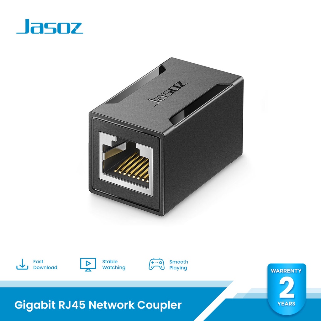 Network Cables & Connectors 49 บาท JASOZ Gigabit RJ45 Network Coupler ตัวต่อสายเคเบิ้ล เชื่อมต่อง่าย ไม่ลดความเร็วของเน็ต Computers & Accessories