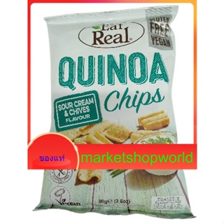 EAT REAL QUINOA CHIPS CREAM&amp;CHIVES 80G.