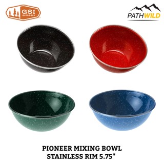 ถ้วย GSI PIONEER MIXING BOWL STAINLESS RIM 5.75" เคลือบอินาเมล ขอบสแตนเลส สวยงาม ใช้งานได้ยาวนาน