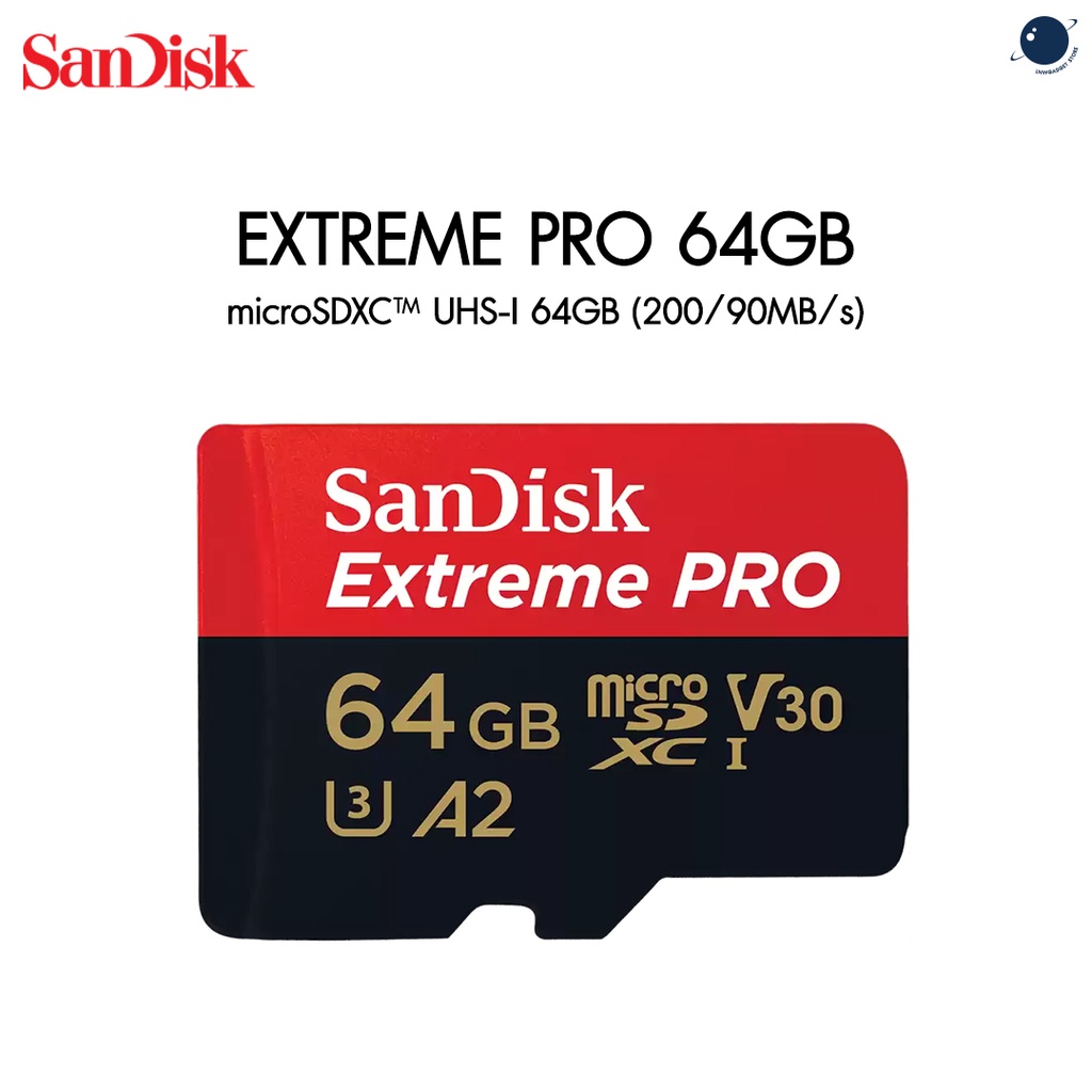 SanDisk Extreme PRO microSDXC™ UHS-I 64GB (200/90MB/s) ประกันศูนย์ไทย ตลอดอายุการใช้งาน