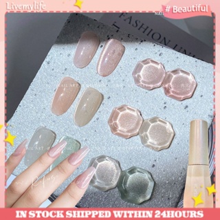 GNOMESHGH 6 Colors Nail Gel Polish Linglong Stone Cat Eye Skin Color Ice Transparent Gel Gentle Whitening Pure Girl Nail Art Design