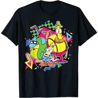 🌟พร้อมส่ง🌟Nickelodeon Rockos Modern Life 90s Group T-Shirt - Mens T-Shirt