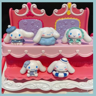 Kawaii 5pcs Sanrio Figure Cinnamoroll Swimming Ring Big-eared Dog Doll DIY Cake Decor