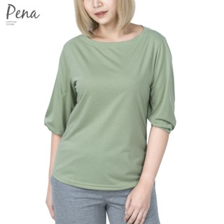 Pena house เสื้อยืดแฟชั่นคอกลม แขนสามส่วน สีพื้น  รุ่น PSTL092201