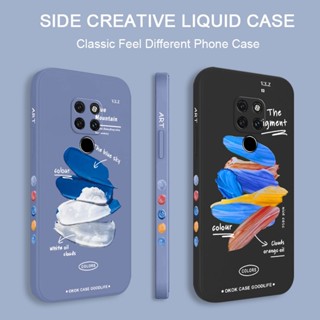 เคสโทรศัพท์มือถือ ซิลิโคน สีสันสดใส มีลายด้านข้าง สําหรับ Huawei Mate 20 Pro P Smart 2021 Y7A Nova 5t