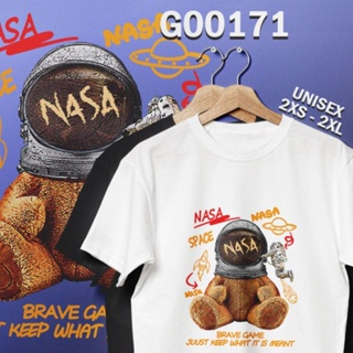 เสื้อยืด TEDDY BEAR NASA SPACEMAN ASTRONAUT FAMILY TSHIRT COTTON ROUND NECK SUMMER  SIZE READY STOCK BAJU SEDIA BES_45