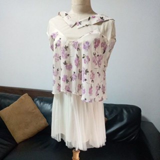 [ใหม่ ญี่ปุ่น] ไซส์ S M Cece Deal Size 2 เสื้อปลายบาน ตาข่าย