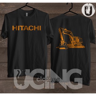 เสื้อยืด พิมพ์ลายรถขุด Hitachi Heavy Equipment Distro