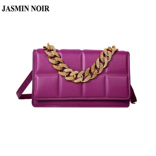 Jasmin NOIR กระเป๋าถือ กระเป๋าสะพายไหล่ สะพายข้าง ลายสก๊อต แต่งสายโซ่ สําหรับผู้หญิง