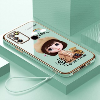 เคส Infinix Smart 5 Smart 6 Hot 10 Play Hot 11 Play เคสโทรศัพท์ซิลิโคนชุบไฟฟ้า 6D ลายสาวน่ารัก