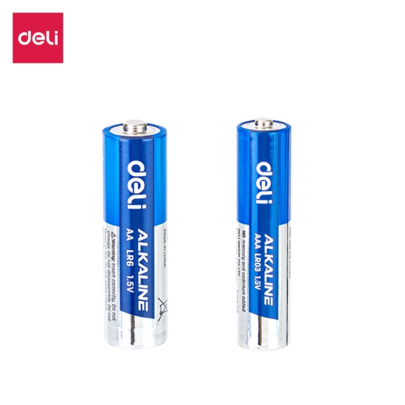 Deli ถ่านอัลคาไลน์ ถ่านขนาดความจุสูง AA LR6 / AAA LR03 ถ่าน 1.5V ใหม่ ของแท้ ถ่านไฟฉายอัลคาไลน์ Alka