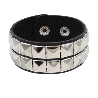 ใหม่สร้อยหนัง PU Punk สร้อยข้อมือปรับ Goth Cuff สร้อยข้อมือ Gothic Spiked Rivet Buckle สายรัดข้อมือสําหรับผู้ชายผู้หญิง