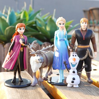 ชุดโมเดลตุ๊กตาเจ้าหญิงเอลซ่า แอนนา โอลาฟ Frozen 2 Elsa เหมาะกับของขวัญวันเกิด สําหรับเด็กผู้หญิง 5 ชิ้น ต่อชุด