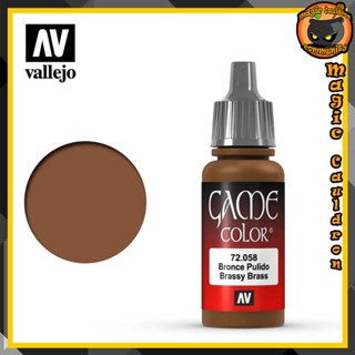 Brassy Brass 17ml. Vallejo Game Color Metallic สีอะคริลิคสูตรน้ำ