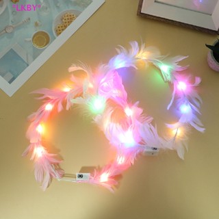 Luckybabys&gt; LED Feather  Crown Light-Up Luminous Headdress for Girls Decoration new