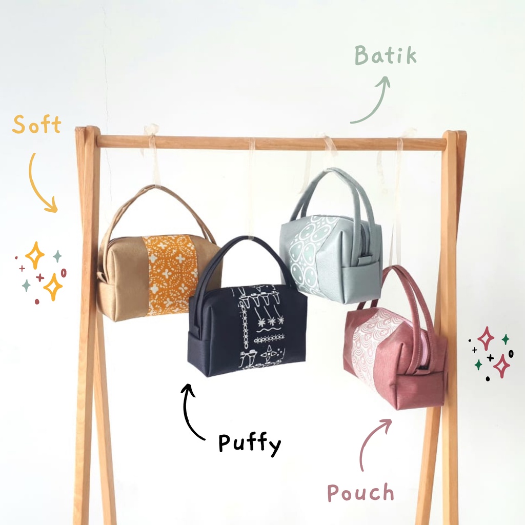 My Book Puffy Pouch กระเป๋าผ้าบาติกลายต่างๆ