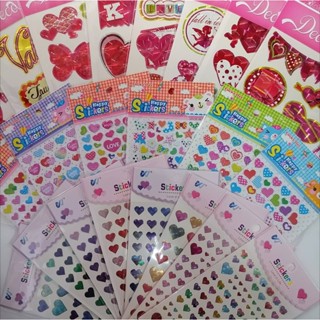 สติกเกอร์หัวใจ สติ้กเกอร์วาเลนไทน์ Sticker สติ๊กเกอร์ลายหัวใจน่ารัก สติ๊กเกอร์ติดเสื้อ สติ้กเกอร์ตกแต่ง มี3แบบ คละลาย