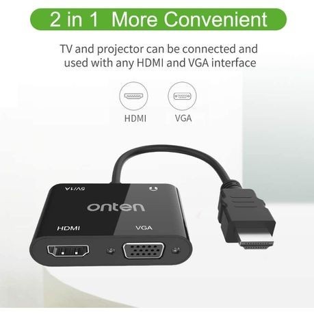 Converter HDMI TO HDMI + VGA AUDIO ONTEN (OTN-5165HV)