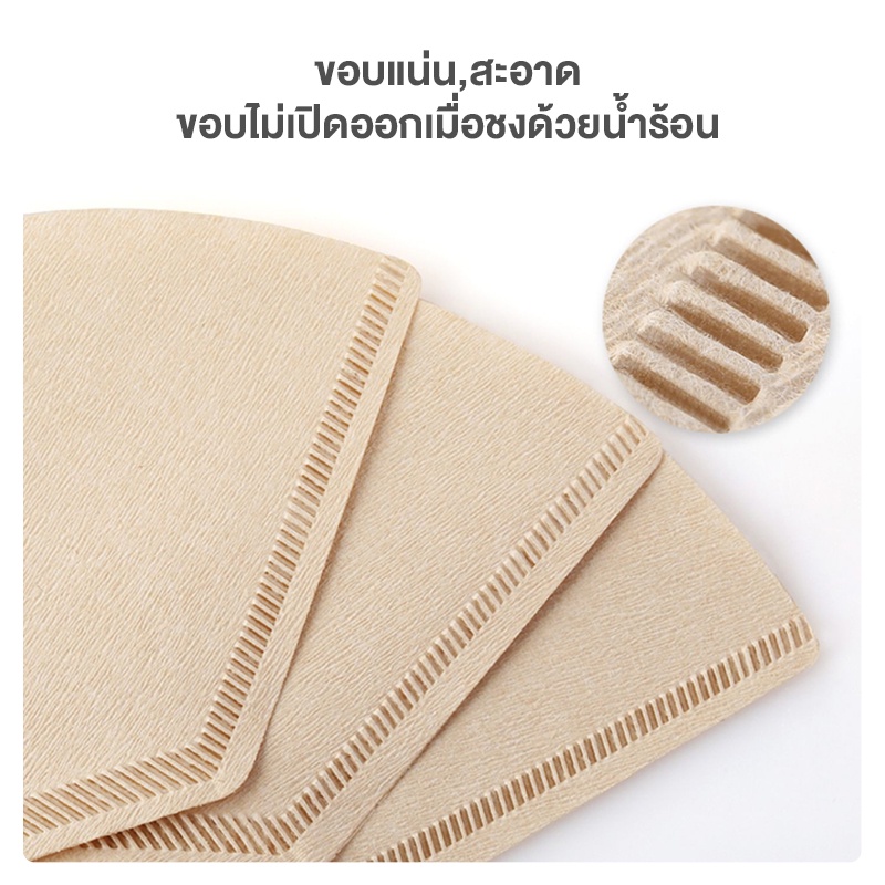 ฟิลเตอร์กาแฟ กระดาษกรองกาแฟ จำนวน40แผ่น/1แพ็ค เกรดดี ขายดีสุด ไม่ฟอกขาว กรองกาแฟ ดริปกาแฟ drip coffee กระดาษดริป (สีน้ำตาล) KFLZ001