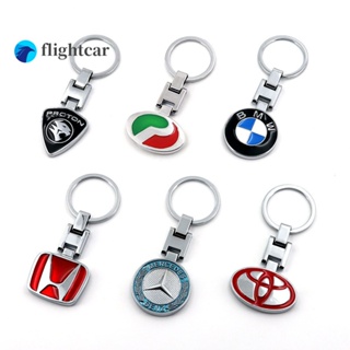 Flightcar พวงกุญแจโลหะสเตนเลส ลายโลโก้รถยนต์ 3D สําหรับ Toyota Honda NISSAN BMW Benz Mitsubishi Kia