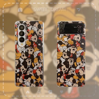 เคสโทรศัพท์มือถือแบบแข็ง ใส กันกระแทก ลายการ์ตูนมิกกี้เมาส์น่ารัก สําหรับ Samsung Galaxy Z Flip 3 5G Z Flip 4 PC fold3 fold 4