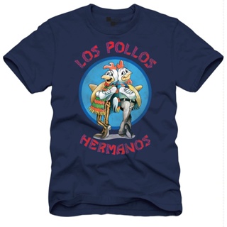 [COD] {พร้อมส่ง เสื้อยืดแขนสั้นลําลอง ผ้าฝ้าย 100% พิมพ์ลาย Breaking Bad Los Pollos Hermanos พลัสไซซ์ ไซซ์ XS-6XL ส