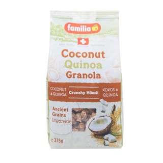 Familia coconut quinoa Granola Crunchy Muesli 375 g.อาหารเช้า ซีเรียล  กราโนล่า ข้าวโอ๊ต