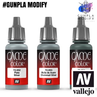 Vallejo Game Color สีอะคริลิคสูตรน้ำ Silver, Chainmail Silver, Gunmetal