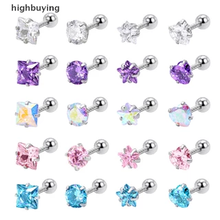 [highbuying] 1 คู่ แฟชั่น ที่เรียบง่าย คริสตัล เพทาย ต่างหูสตั๊ด ต่างหูสเตนเลส กระดูกอ่อน กระดูกหู ต่างหูเล็บ สําหรับผู้หญิง ปาร์ตี้ มินิมอล เครื่องประดับ ใหม่ พร้อมส่ง