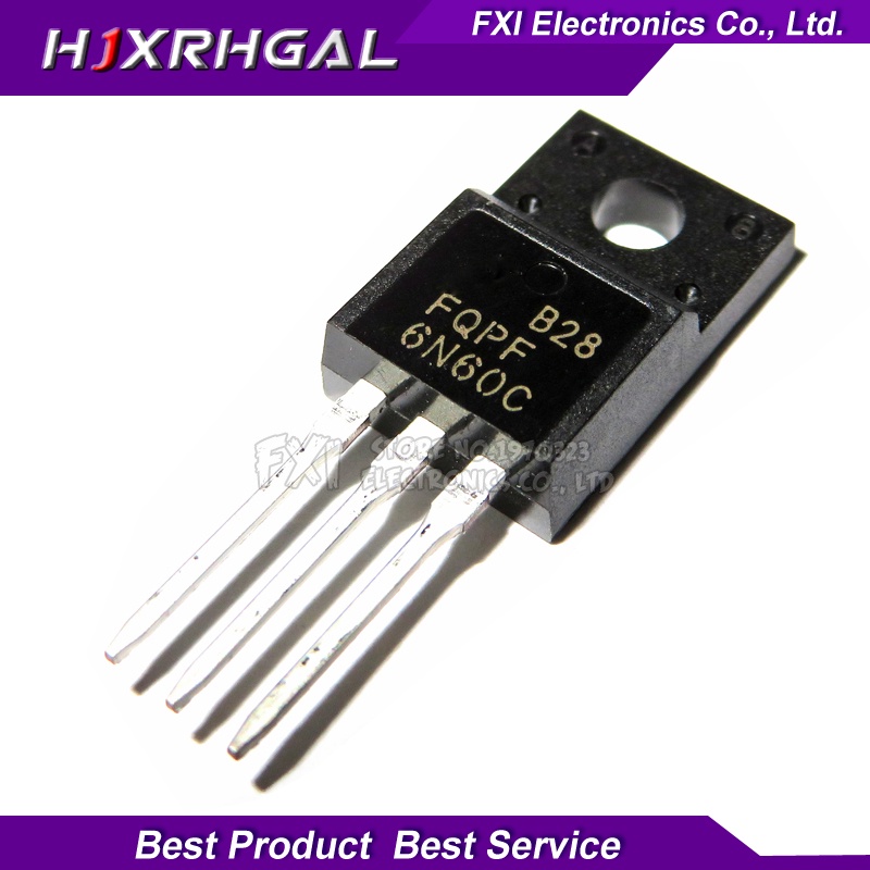 10PCS FQPF6N60C TO-220 6N60C 6N60 TO220 FQPF6N60 ใหม่