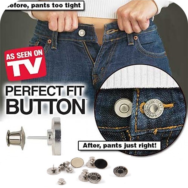กระดุมมหัศจรรย์ ติดกางเกงได้ทุกแบบ ช่วยเพิ่ม-ลด ขนาดขอบกางเกง รุ่น Perfect Fit Button Deluxe (Set of