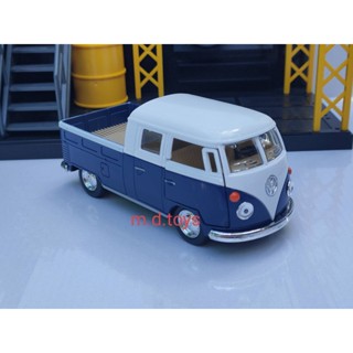 รถโมเดลเหล็ก 1963 Volkswagen Bus Double Cab Pickup Scale 1/34