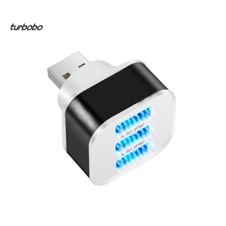 Turbobo 3-in-1 อะแดปเตอร์ฮับแยกสายเคเบิล USB มีไฟ LED แบบพกพา สําหรับโทรศัพท์มือถือ พีซี แล็ปท็อป