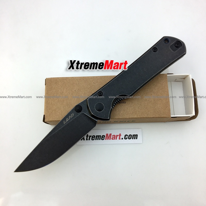 LAND รุ่น 913 (ล็อตใหม่ หมุดสีดำ) สแตนเลส ระบบ Frame Lock Stainless Steel Folding