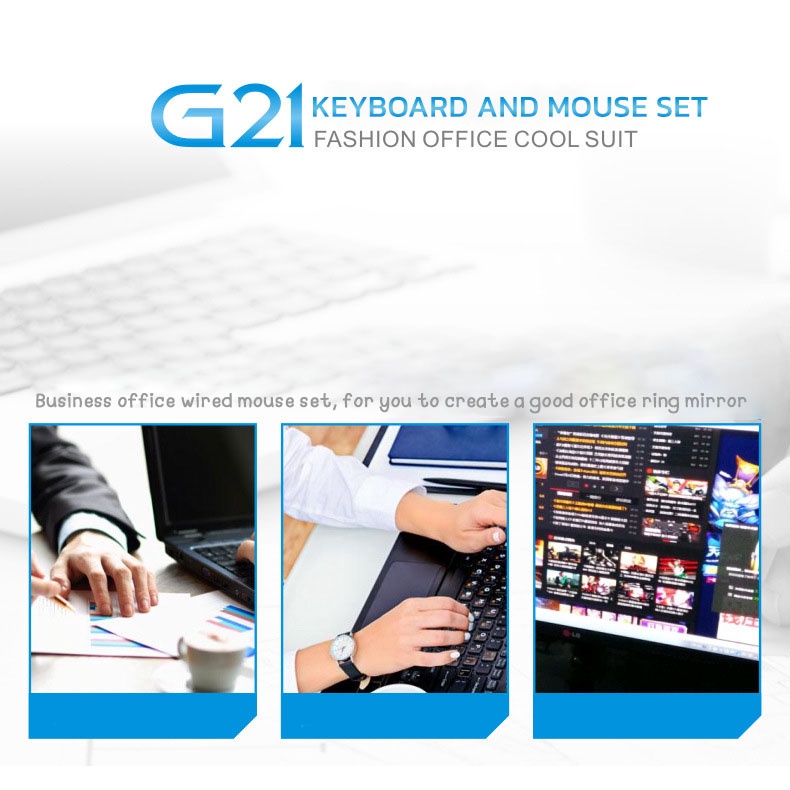 Keyboard and Mouse Set แป้นพิมพ์สำหรับเล่นเกม Office/Gaming Mechanical Feeling 104 Key USB Wired RGB LED Back light