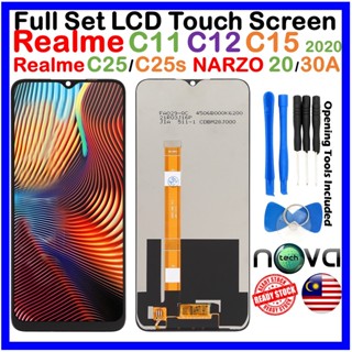 Nova หน้าจอสัมผัส LCD สําหรับ REALME C11 C12 REALME C15 REALME C25 REALME C25s NARZO 20 NARZO 30A